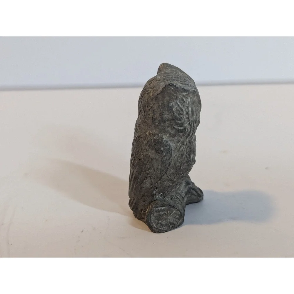 Vintage ‎ 1 1/2 in Solid Pewter Owl Figure